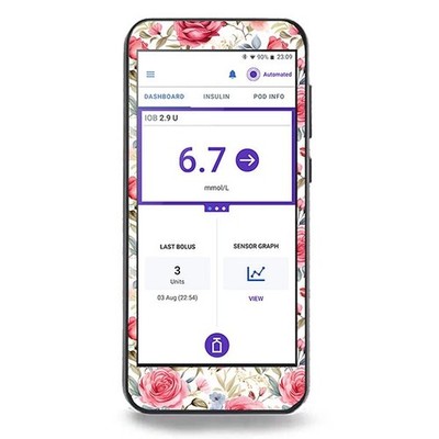 Aufkleber für Omnipod 5 Sticker - Red Roses | Diasticker 