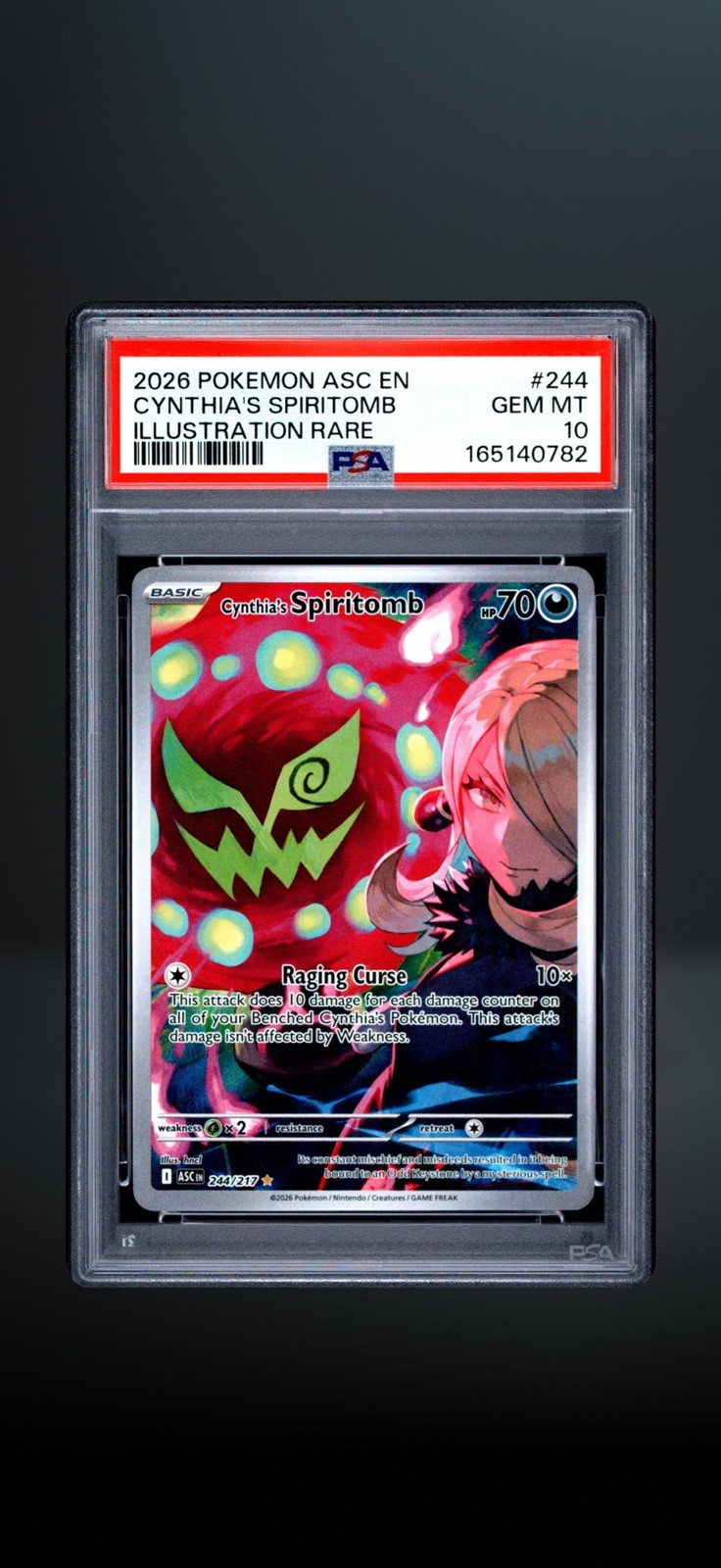 2026 Pokemon Cynthia's Spiritomb #244 Illustration Rare Ascended Heroes PSA 10 