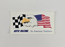 Vintage Auto Racing An American Tradition Sticker Eagle American Flag