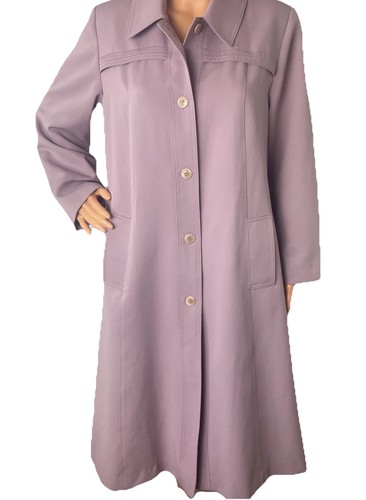 Vtg 1970-80’s Women’s Trench Coat Dusky Rose /Mauve Sz 14  No Belt