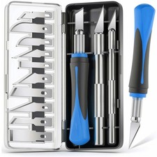 16-Piece Exacto Knife Set: 3 Hobby Knives 13 Industrial-Grade SK5 Steel Blades