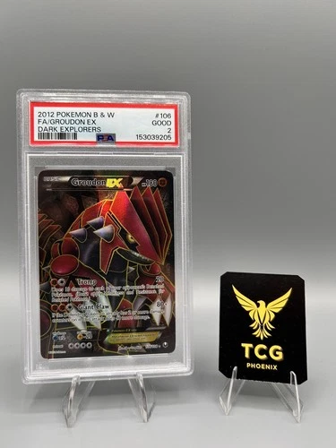2012 Pokemon BW Dark Explorers PSA 2 Groudon EX Holo #106 FA FRESH GRADE SLAB