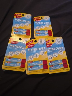Carmex Weather Guard Moisturizing Lip Balm 2 Sticks Pack SPF 30 Cocoa Butter 5 P