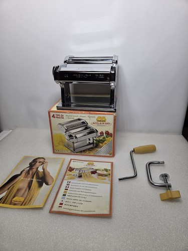Marcato Atlas 150 Deluxe Pasta Machine Noodle Maker Machine Italy w/ Box Manual
