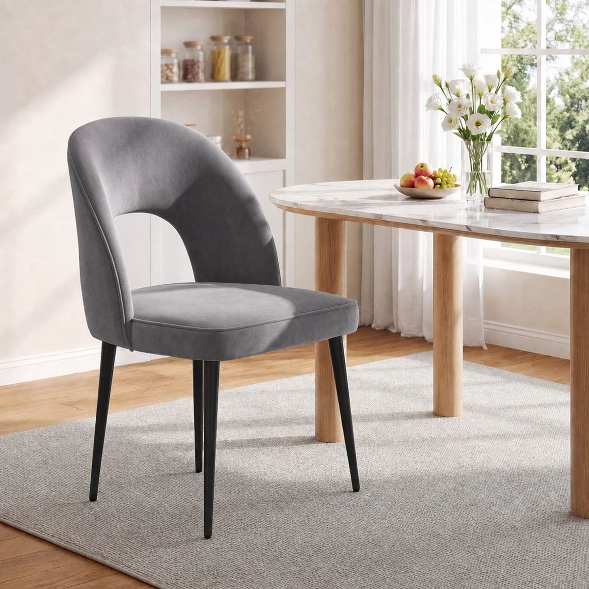 Esszimmerstuhl 4set Esszimmer Stuhl Küchenstuhl Samt Gepolsterter Sitz bis 150kg