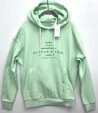 Scotch & Soda Amsterdam Men's Medium Mint Green Cotton Hoodie Cotton Blend