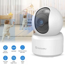 Galayou 2K 3MP 360°Pan/Tilt Security Camera for Baby Monitor w/Motion Detection