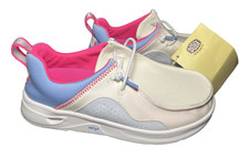 Hey Dude Shoes Youth Size 32 US 13 - 1 White Blue Pink Wally Y Hey2O Slip On