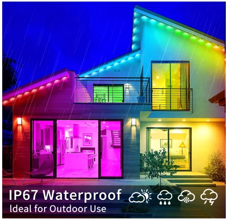400ft Permanent Outdoor Light,RGB Eaves Lights with App/ Remote, IP67 - Image 3 of 4