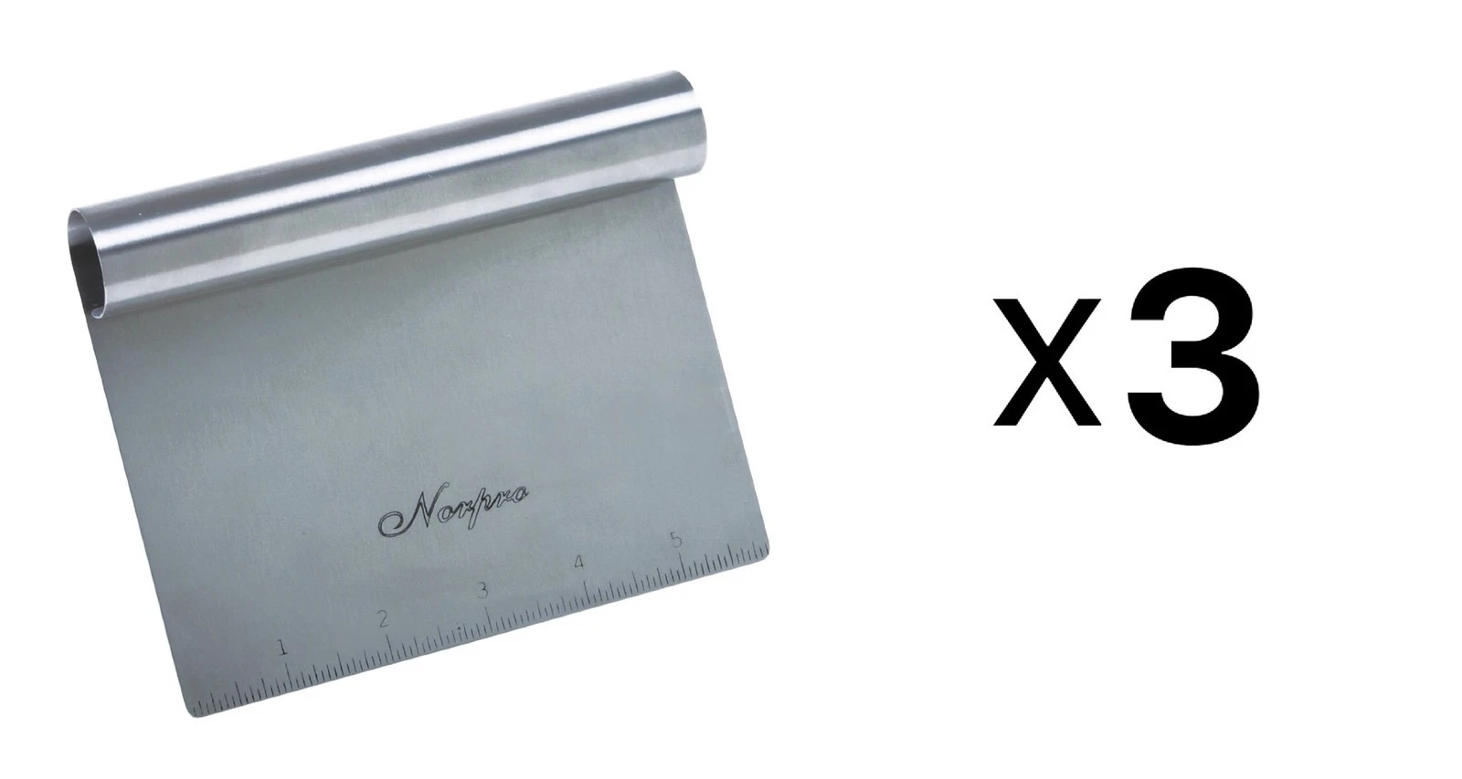 Norpro Vegetable Chopper Stainless Steel Bench Scraper Measuring Guide (3-Pack)