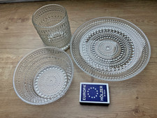 Iittala Finland Tauperle Kastehelmi  Dessertteller Schale Glas 3 Teile
