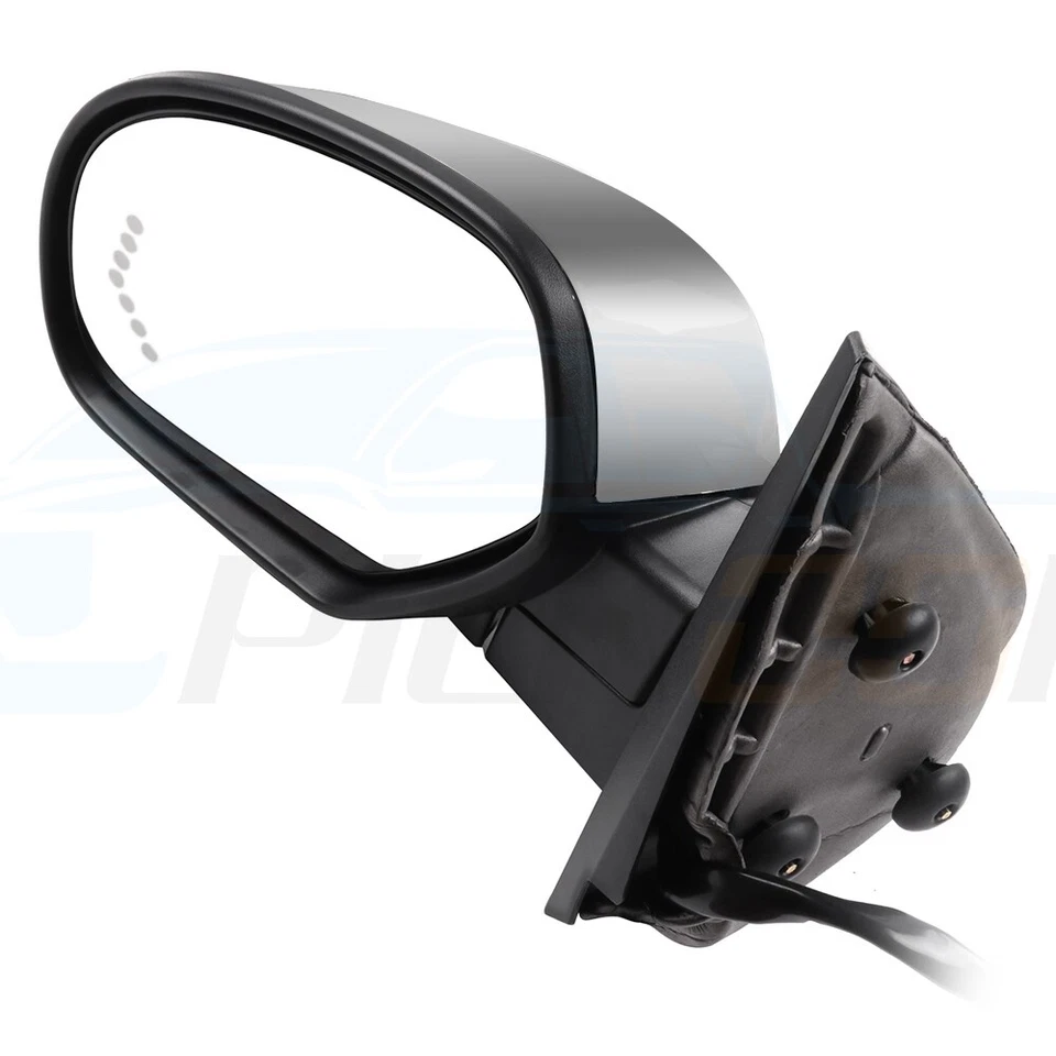 Para 07-13 Chevy Silverado Espelhos Potência Memória Aquecida Seta Sinal Par Cromado - Imagem 4 de 4