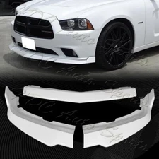 For 2011-2014 Dodge Charger STP-Style Painted White Front Bumper Spoiler Lip Kit
