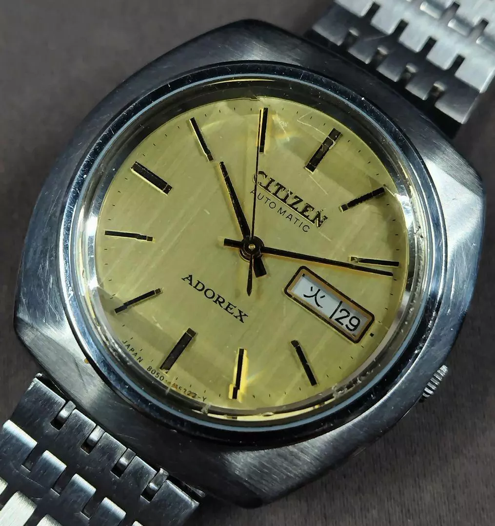 Citizen Adorex 4-385233 TA Vintage Day Date Stainless Steel