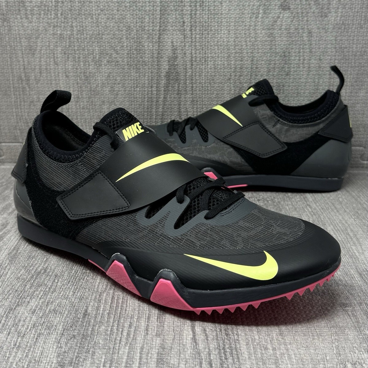Nike Mens Pole Vault Elite Track Field Spikes  AA1204-004 Black Pink Size 13 Nike Pole Vault PV Elite Black Spikes Track Shoes Sz 11.5  main image 2