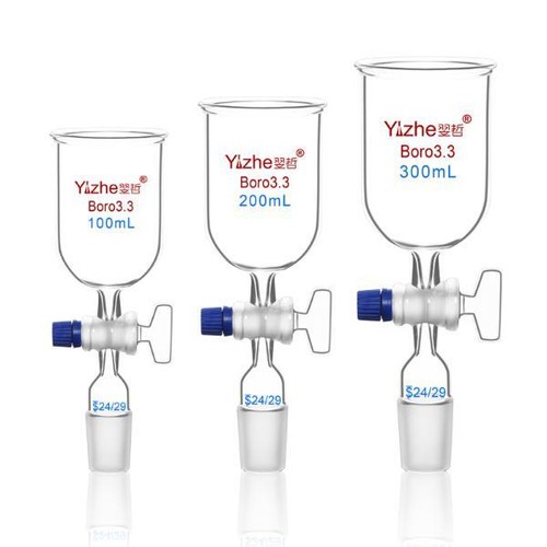 Lab Glassware: 50ml-1000ml Cylindrical Glass Funnel with PTFE Piston - Picture 9 of 13