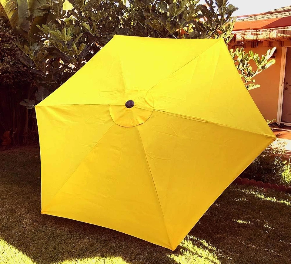 BELLRINO Decor Replacement Yellow Strong & Thick Umbrella Canopy for 9Ft 6 Ribs - Image 2 of 4