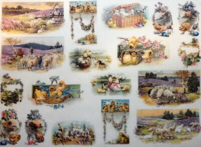 Ostern Hühnereier Vintage Reispapier Decoupage Sammelalbum und Basteln 65