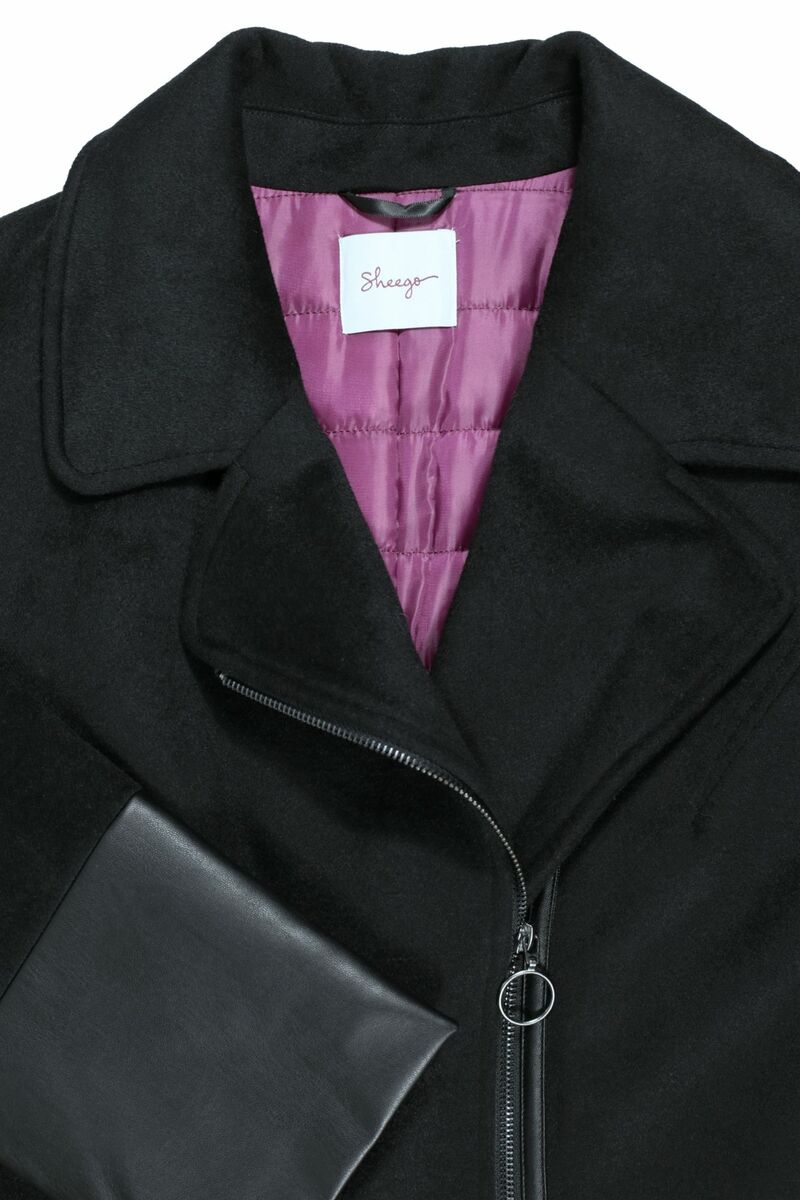 sheego Mantel Kurzmantel Wintermantel Wollmantel Jacke Schwarz