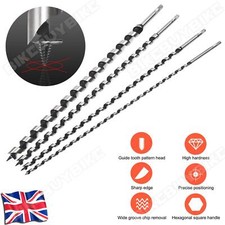 4pc 600mm Extra Long Auger Wood Hex Shank Woodworking Bit Set 8mm 12mm 16mm 24mm