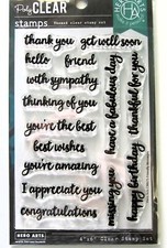 Friendly Messages Clear Sayings Stamp Set by Hero Arts CM675 NEW