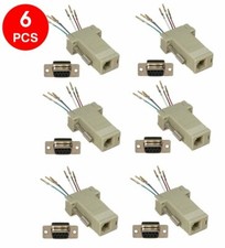 6 x DB9 Female RS232 to RJ11 RJ12 6P6C Telephone Phone Line Modular Adapter Lot