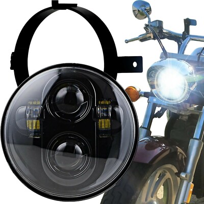 LED Projection Headlight Kit for Honda VTX 1300 & 1800 C/N/R/S/T, 5 3/4'' Black