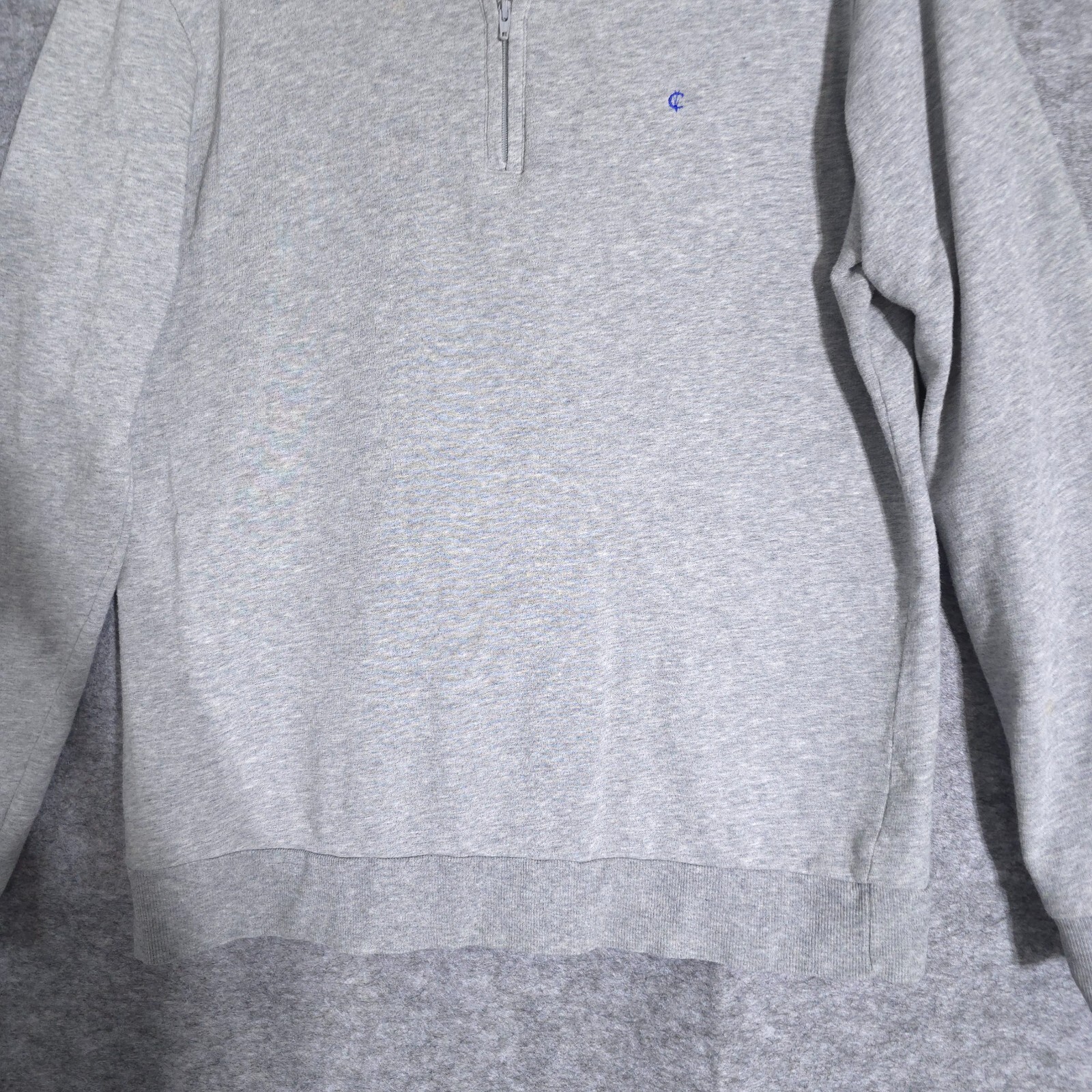 Criquet Pullover Mens Small Gray 1/4 Zip Chest Pocket Long Sleeve Outdoor Preppy