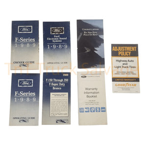1989 Ford F-Series OEM Owners Guide Manual Electronics Warranty