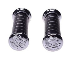 Lenker Griffe Gasgriff Drehgriff Knurled Adler Chrom für Chopper Bobber Cruiser