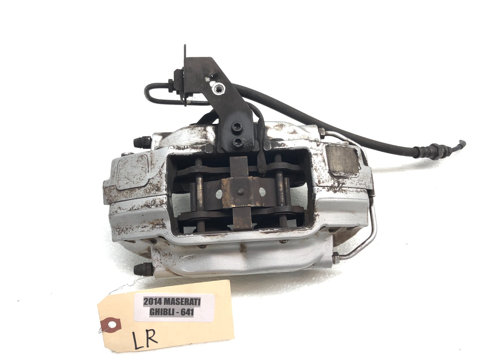 2014-2020 MASERATI GHIBLI S LEFT DRIVER REAR BRAKE CALIPER BREMBO W/ PADS OEM.