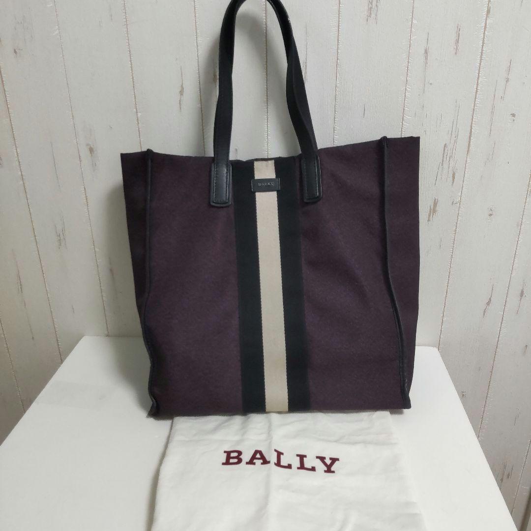 Bally Tote Bag Red x Black H36cm x W35cm x D10cm Nylon x Leather