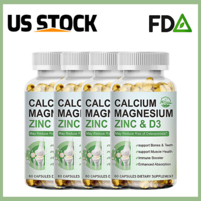 240PCS Calcium Magnesium Zinc Capsules - Support Bone Strength & Muscle Function
