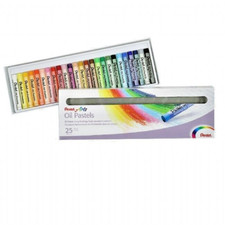 Pentel Arts Oil Pastels, Mixed Colours PHN4-25 (Pack of 25)