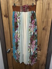 MINT GREEN Women  s Pleated Floral Belted Midi Skirt Size M