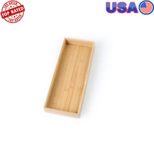 Bamboo Drawer Organizer Stackable Multi-Use Storage Eco-Friendly Kitchen Office