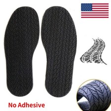 US 1 Pair Black Rubber Stick on Soles Anti-Slip Shoes Repair Protect No Adhesive