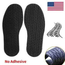 US 1 Pair Black Rubber Stick on Soles Anti-Slip Shoes Repair Protect No Adhesive
