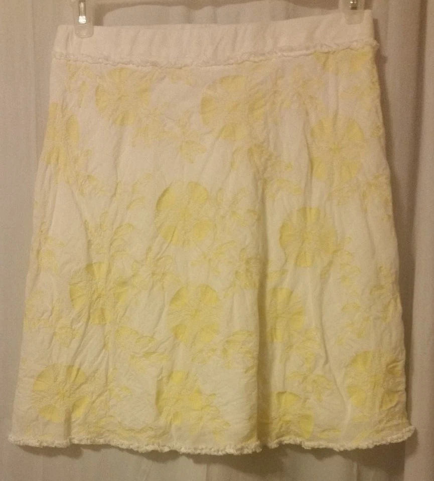 Sophie Max - Falda con cordón floral amarilla y blanca talla S *KT16/ Foto 4 de 4