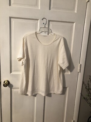 2x Basic Edition Off White Blouse, Short Sleeves 