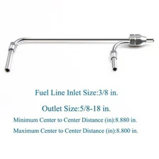 1551 3/8" Chrome Fuel System Gas Line Kit Dual Feed Fuel Tube Line 4160 NEW