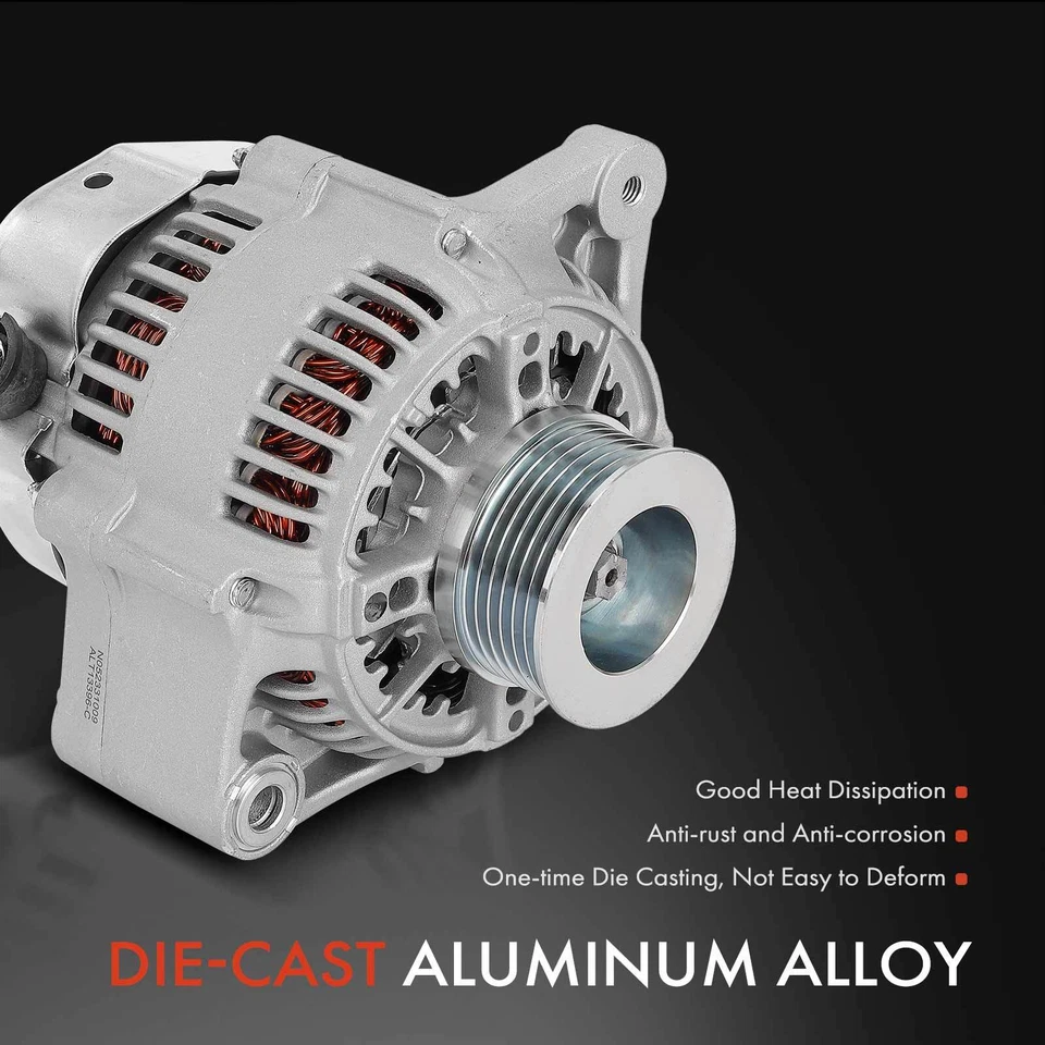 Alternator for Toyota Camry Lexus ES300 1992 V6 3.0L 80A 12V CW 6-Groove Pulley - Image 4 of 4