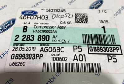 Genuine Ford Tyre Inflator Compressor 2283890 for sale online | eBay 