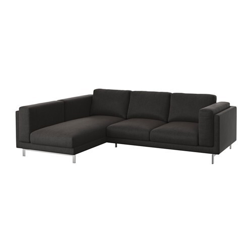 Ikea Nockeby Cover for 3Seat Sofa with Chaise LEFT, Teno Dark Grey