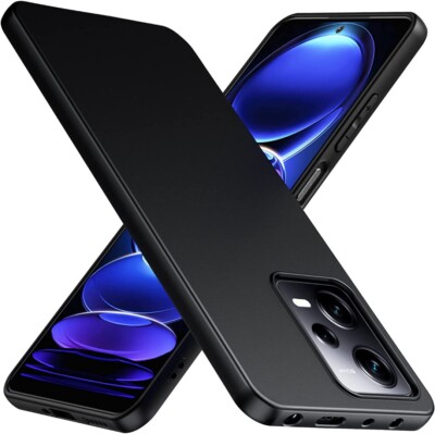 For Xiaomi Redmi Note 12 Pro+ Plus 5G Case, Slim Black Silicone Gel Phone Cover