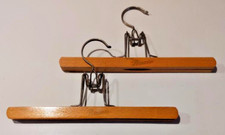 Used Pair of Nevco Princess Wooden Clamp-style Pant/Skirt Hangers, near- perfect