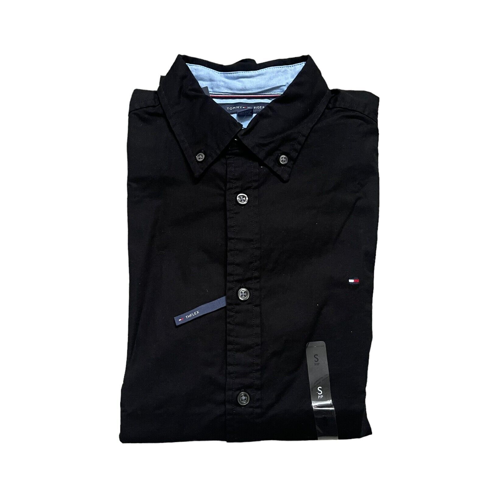 Men's Tommy Hilfiger Black Oxford Shirt - Regular Fit, Stretch image 3