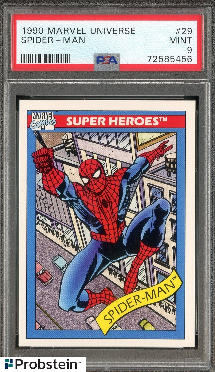 Spider Text Message 1990 Marvel Universe #29 Spider-Man PSA 9 MINT | eBay