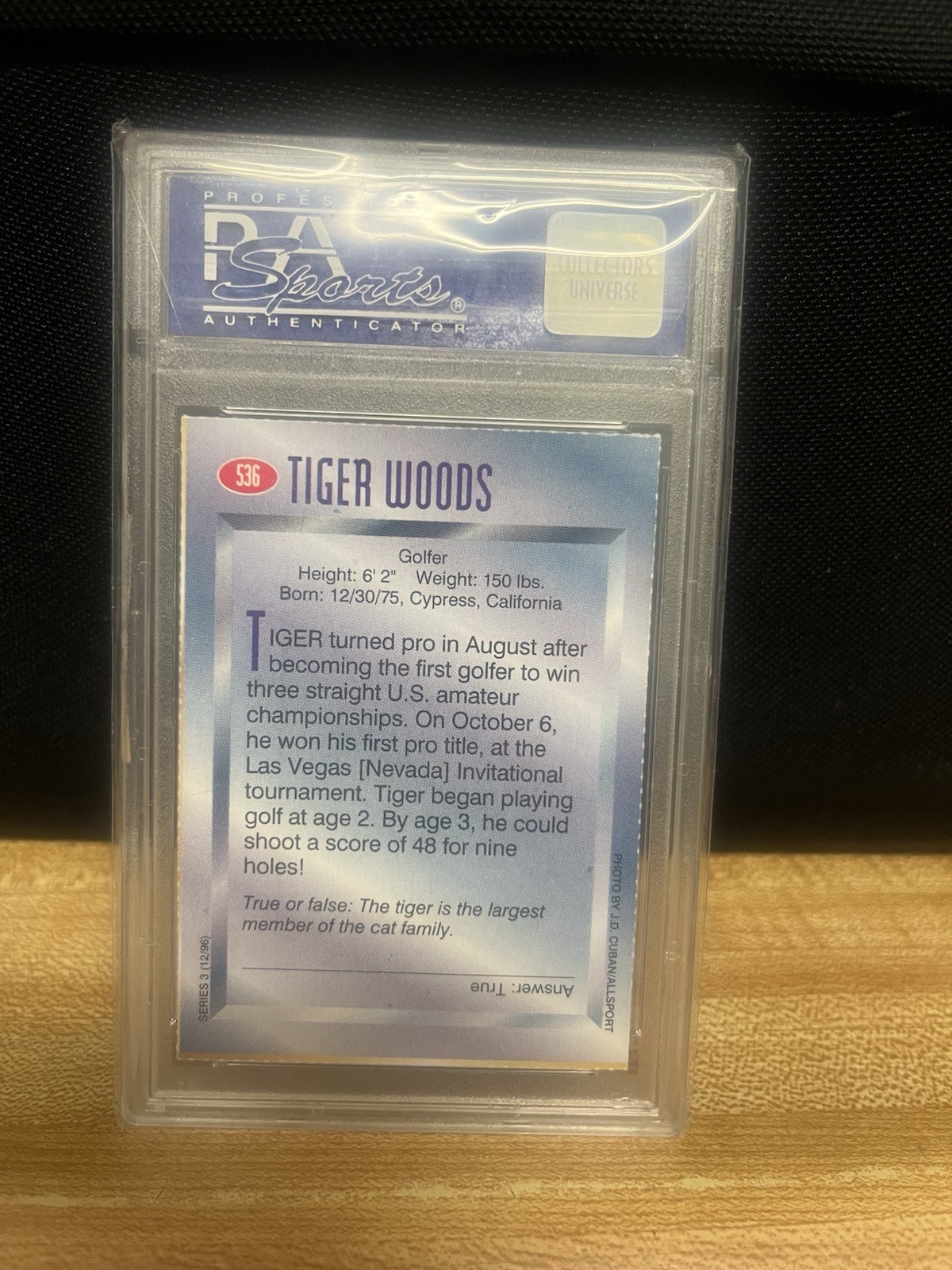 Sports Illustrated for Kids 1996 Series 3 Tiger Woods #536 Golf PSA 7 view 2