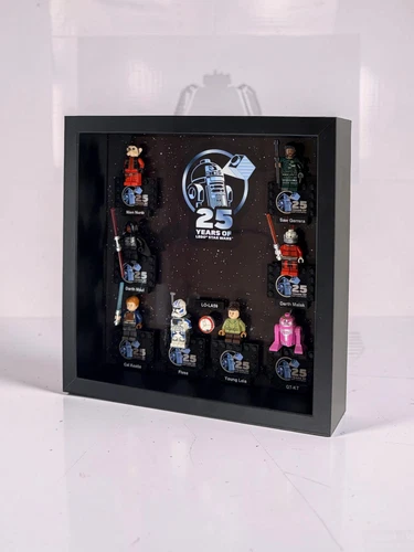Display Frame for Lego 25th Anniversary Star Wars minifigures 8 placement 27cm
